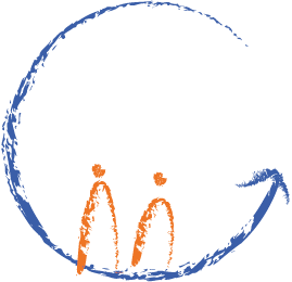 Final Esther Proficz logo: two figures inside a circle with an arrow