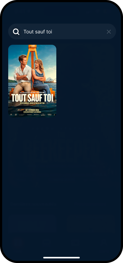Search screen showing a film result