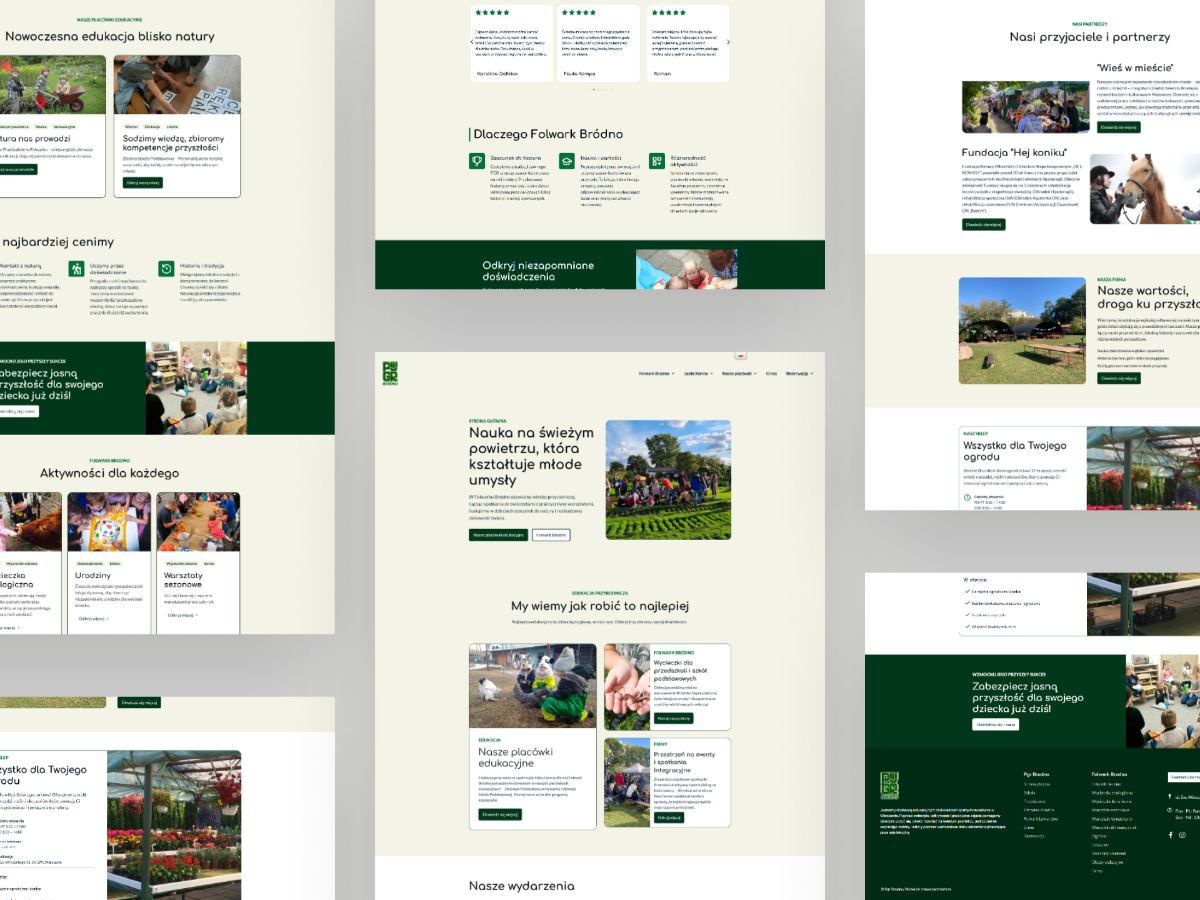 PGR Bródno Redesigned Folwark Bródno homepage on desktop, tablet and mobile